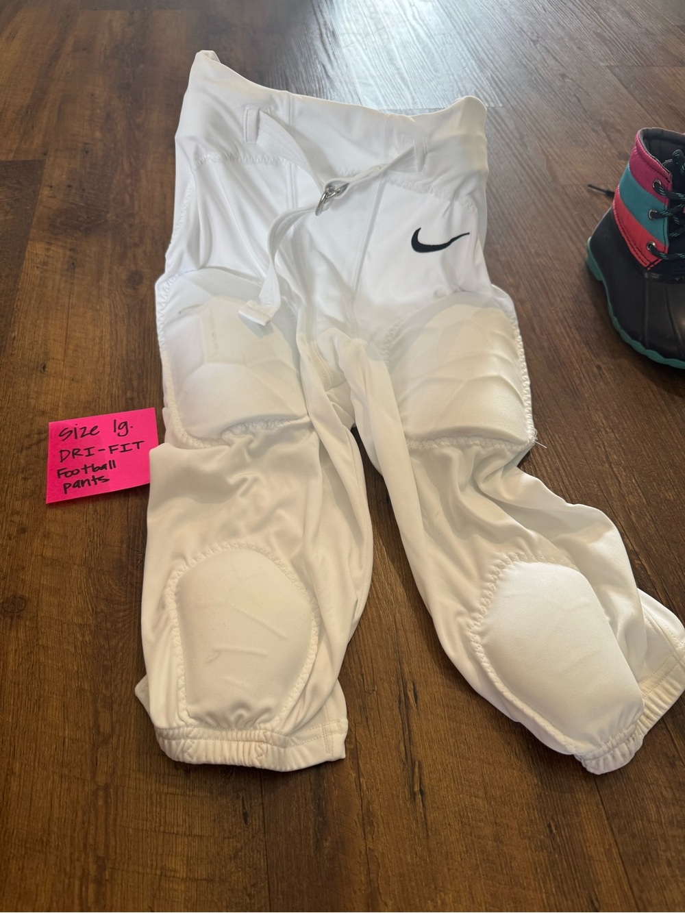 Nike White Padded Dri-FIT Kids Football Pants